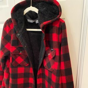Sherpa Hooded shirt jacket